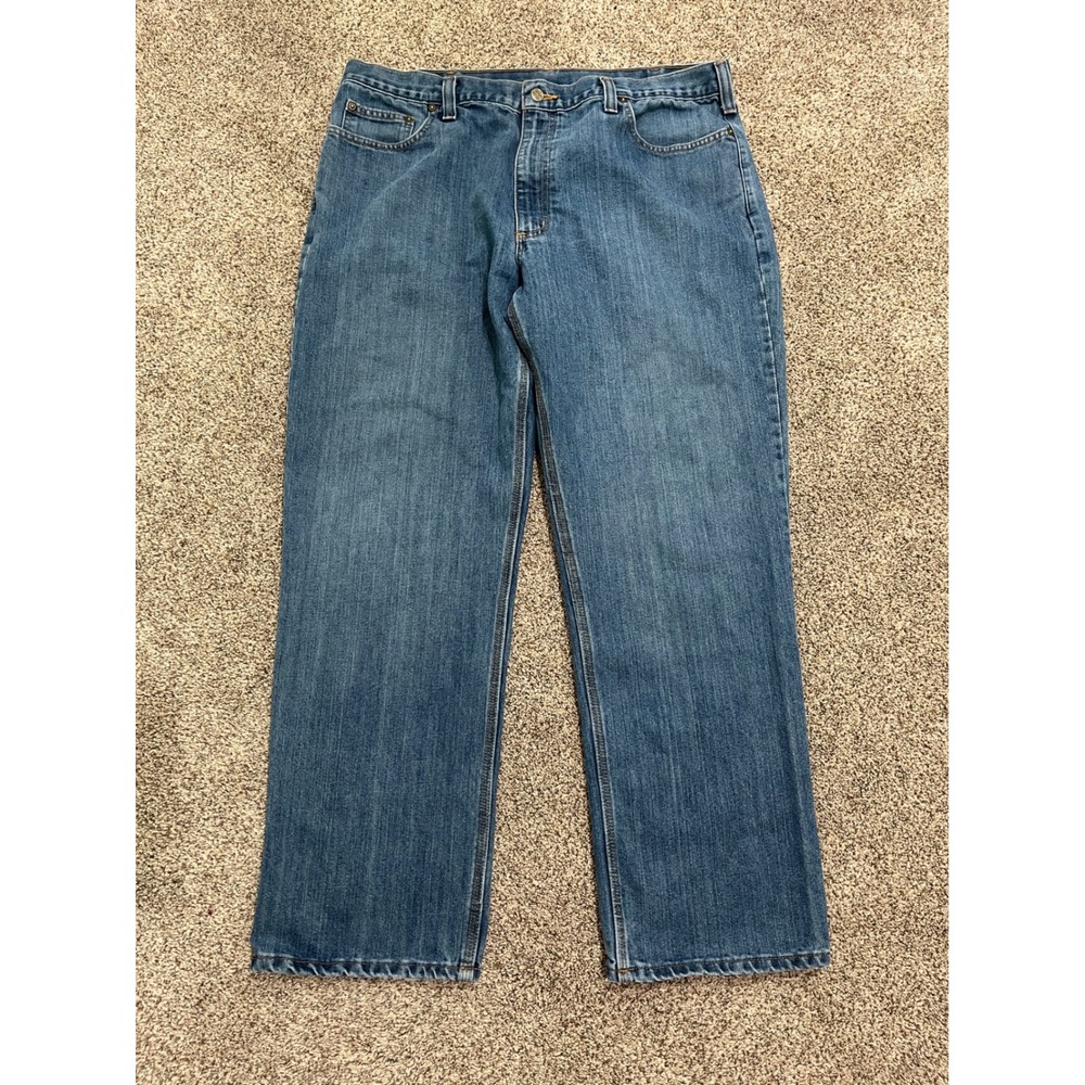 Carhartt Mens Relaxed Fit Straight Leg Jeans Blue Denim 40x32 BD1483-M